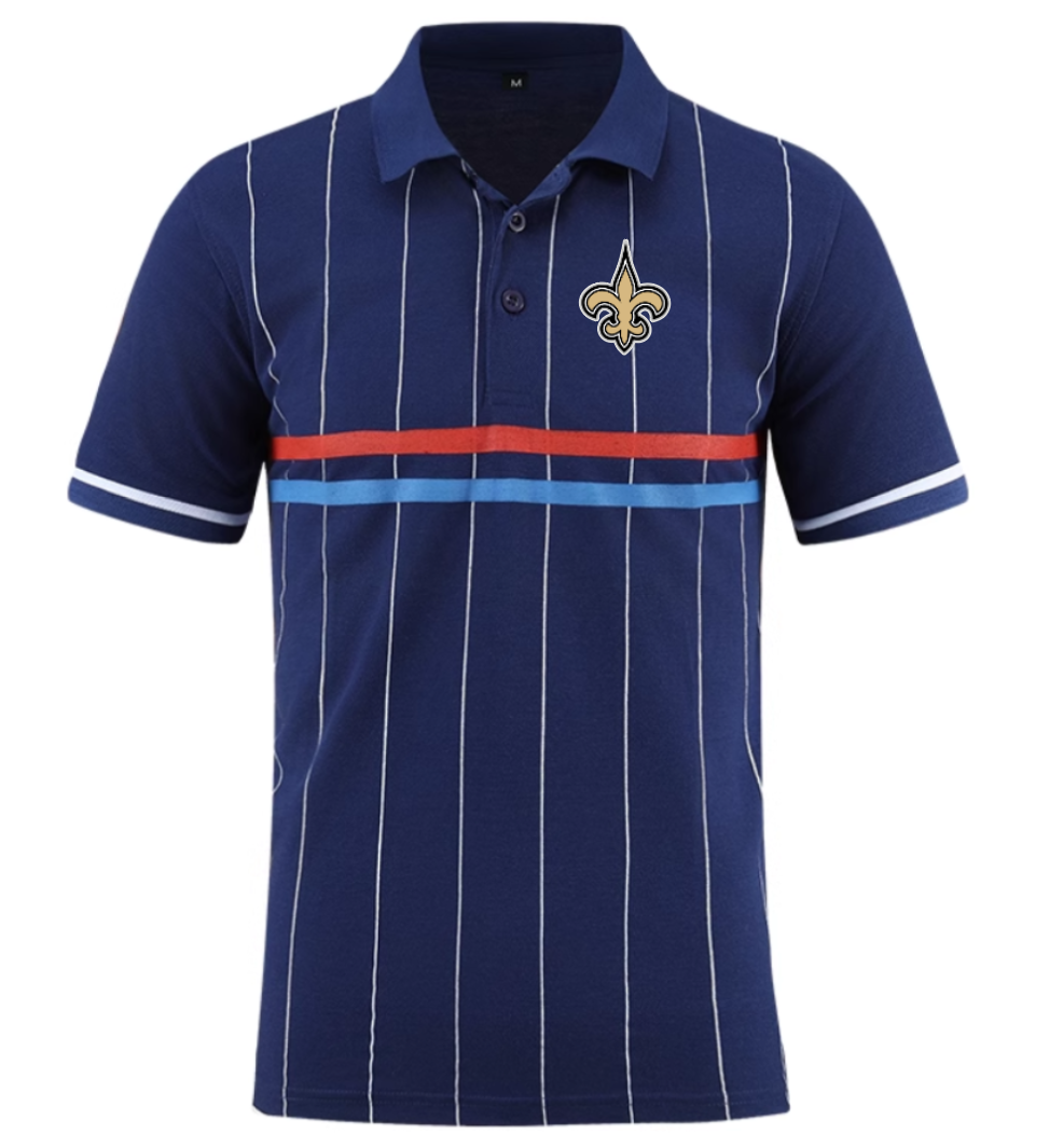 New Orleans Saints blue Men 2025 NFL polo T shirt->nfl t-shirts->Sports Accessory